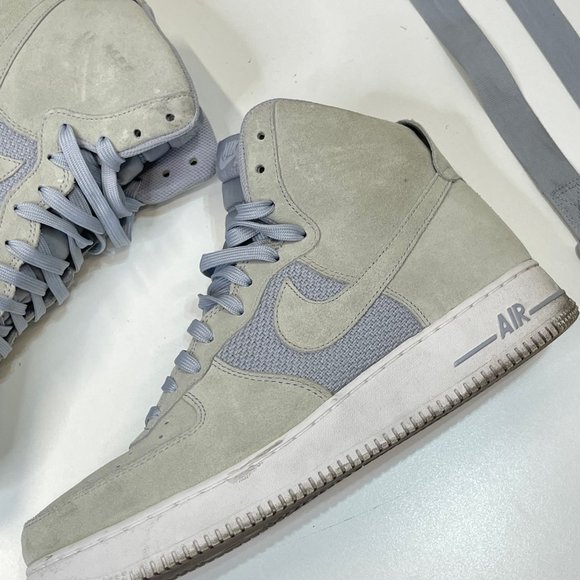 Nike Air Force 1 High 07 'pure platinum/wolf grey-white all suede (no box) - Picture 6 of 9